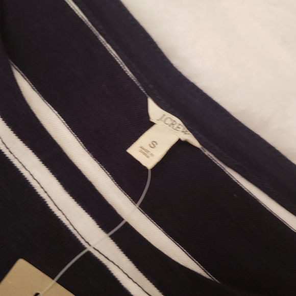J. CREW Maritime Anchor Dress Navy Blue White Stripe 100% Cotton Nautical S - Picture 4 of 5